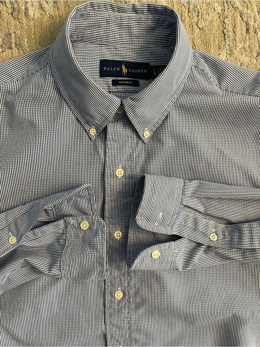 Ralph Lauren - all cotton micro check pattern shirt Size Large